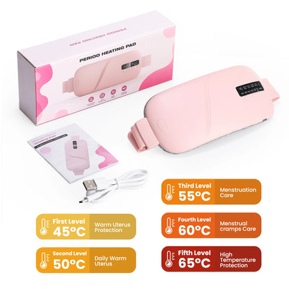 USB Menstrual Electric Heating Pad for Abdominal Vibration Massager Women Period Care Belly Heater Winter Warming Palace Belt