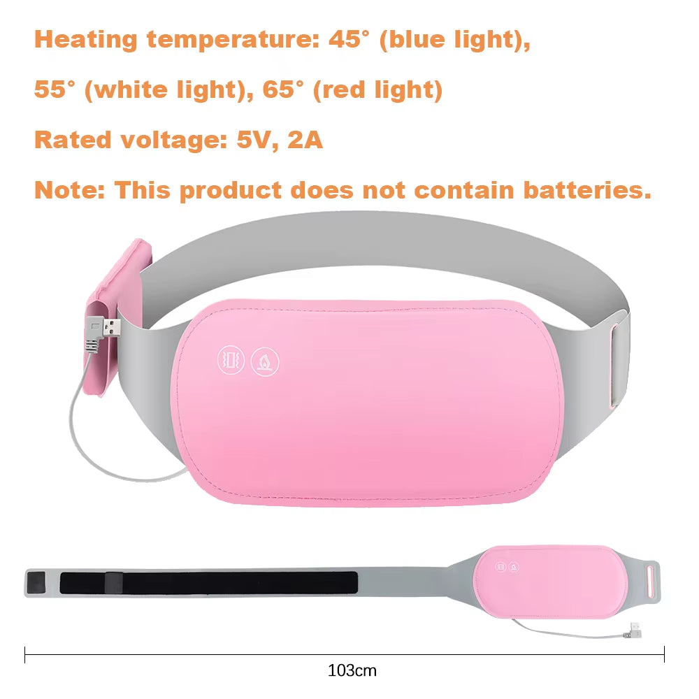 USB Menstrual Electric Heating Pad for Abdominal Vibration Massager Women Period Care Belly Heater Winter Warming Palace Belt