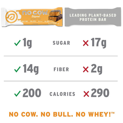 High Protein Bars, Peanut Butter Chocolate Chip - Healthy Snacks, 20G Vegan Protein, High Fiber, Low Sugar, Dairy & Gluten Free (12 Count)