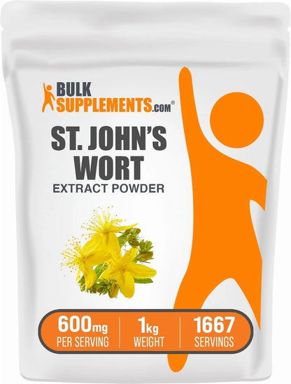 Bulksupplements St. John'S Wort Extract Powder - 600Mg per Serving - 1 Kilogram (2.2 Lbs) - 1667 Servings
