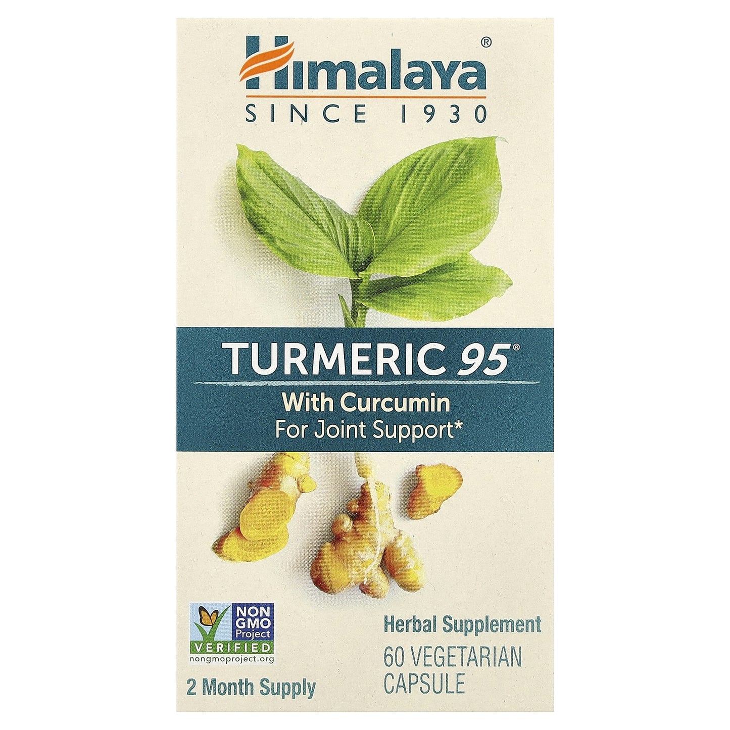 Himalaya Turmeric 95 with Curcumin 60 Vegetarian Capsules Gluten-Free,