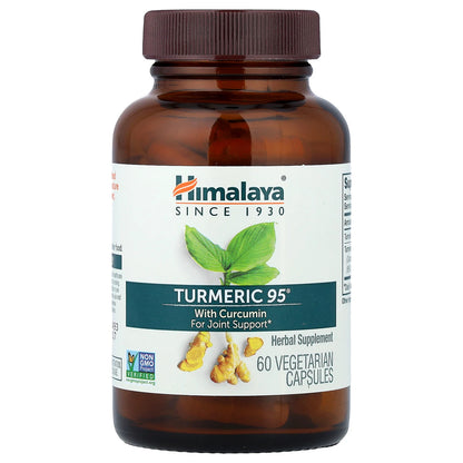 Himalaya Turmeric 95 with Curcumin 60 Vegetarian Capsules Gluten-Free,